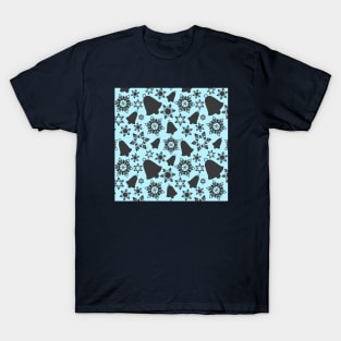 Christmas Bells Pattern (Charcoal-Blue) T-Shirt